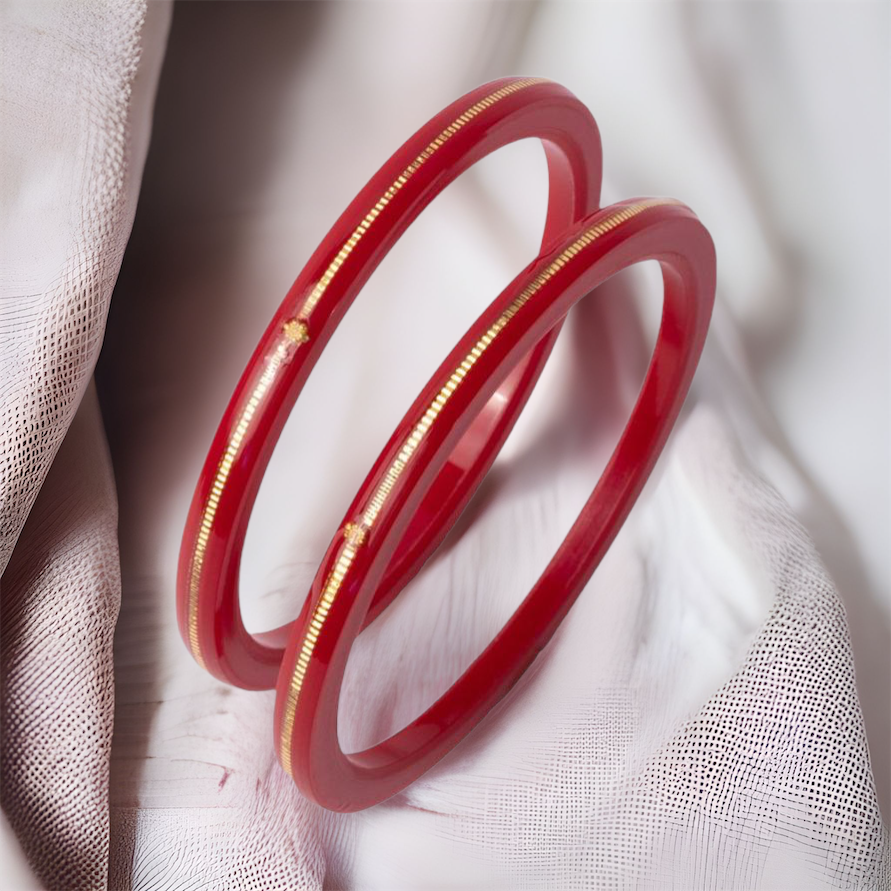 The Simple and Regular wear Silver Gold Polished Pola Bangle - GAHANE